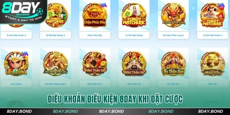 Điều khoản điều kiện 8Day khi đặt cược