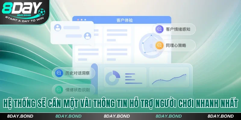 Hệ thống 8Day sẽ cần một vài thông tin hỗ trợ người chơi nhanh nhất