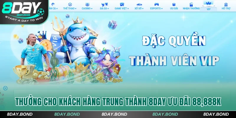 Thưởng Cho Khách Hàng Trung Thành 8Day Ưu Đãi 88,888K